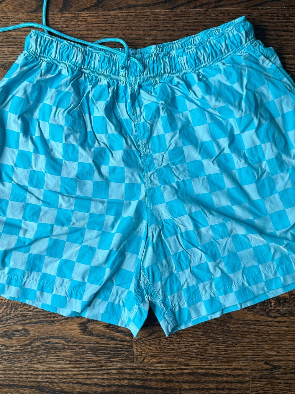 Nike Light Blue Checkerboard Athletic Shorts